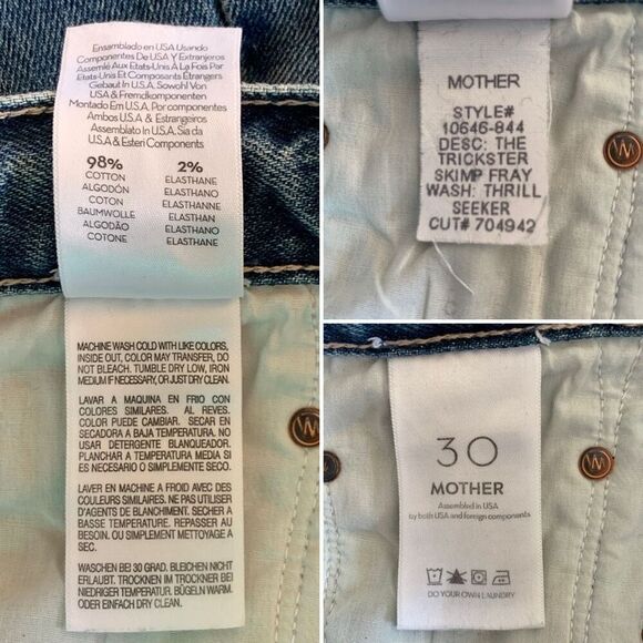 Mother The Trickster Skimp Fray in Thrill Seeker Size 30 - Picture 11 of 12